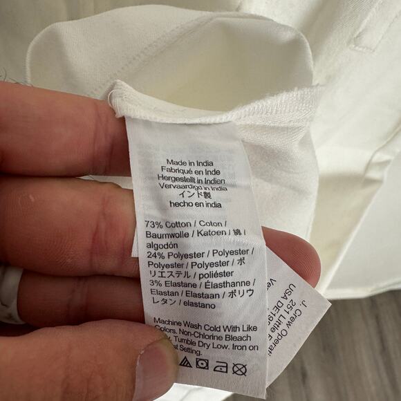 J.Crew Corset Midi Dress WMNS 2  White Stretch Twill V-Neck Sleeveless Back Zip - Picture 6 of 7